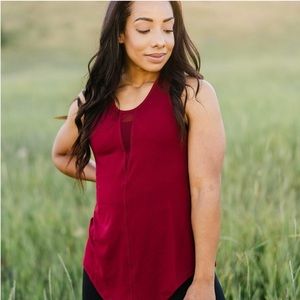 ZYIA Cranberry Effortless Tank- Long (S)